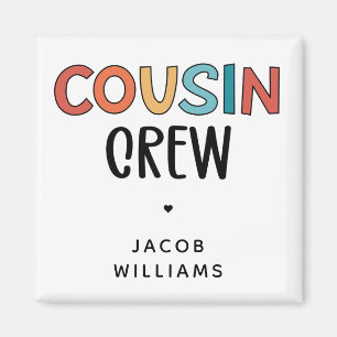 Personalized Cousin Crew Matching Cousins Gift Magnet