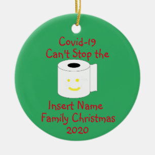 Personalized Covid-19 Can't Stop Christmas Ceramic Ornament