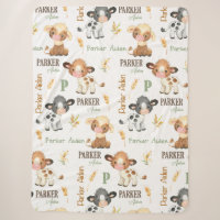 Personalized Cow Baby Blanket | 60x80 Sherpa