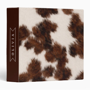 Personalized Cow Print Cowgirl Western Style Gift Binder