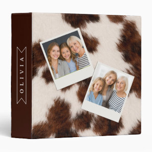 Personalized Cow Print Cowgirl Western Style Gift Binder