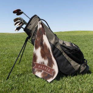 Personalized Cow Print Cowgirl Western Style Gift Golf Towel
