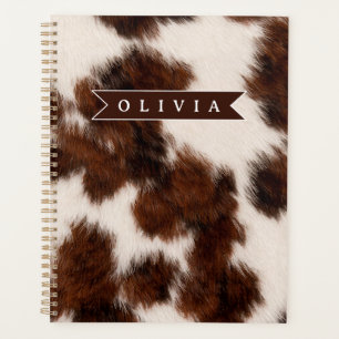 Personalized Cow Print Cowgirl Western Style Gift Planner