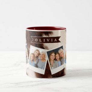 Personalized Cow Print Cowgirl Western Style Gift Two-Tone Coffee Mug
