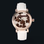 Personalized Cow Print Cowgirl Western Style Gift Watch<br><div class="desc">There is something timeless and effortlessly cool about cow print. It seems fun, fashionable, and a touch daring because it combines rustic charm with contemporary design. This personalized cow print collection was created for people who love western inspired aesthetics, cozy country vibes, and designs that feel both trendy and personal....</div>