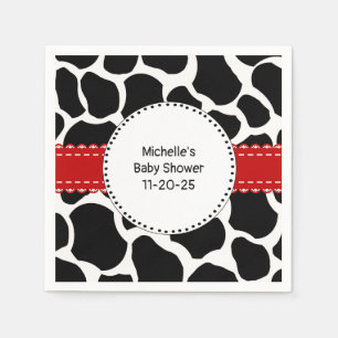 Personalized Cow Print Paper Napkins