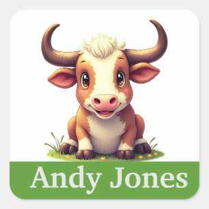 Personalized cow stickers colourful