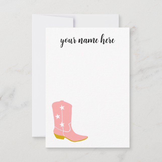 Personalized Cowboy Boots Notecards (Front)