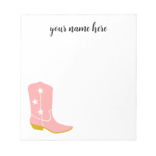 Personalized Cowboy Boots Notepad