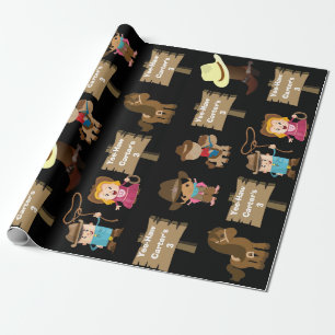 Personalized Cowboy or Cowgirl Birthday Wrapping Paper