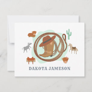 Personalized Cowboy Theme Boy's  Card