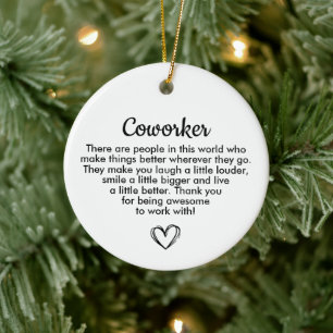 Personalized Coworker Gift, Appreciation Gift Ceramic Ornament