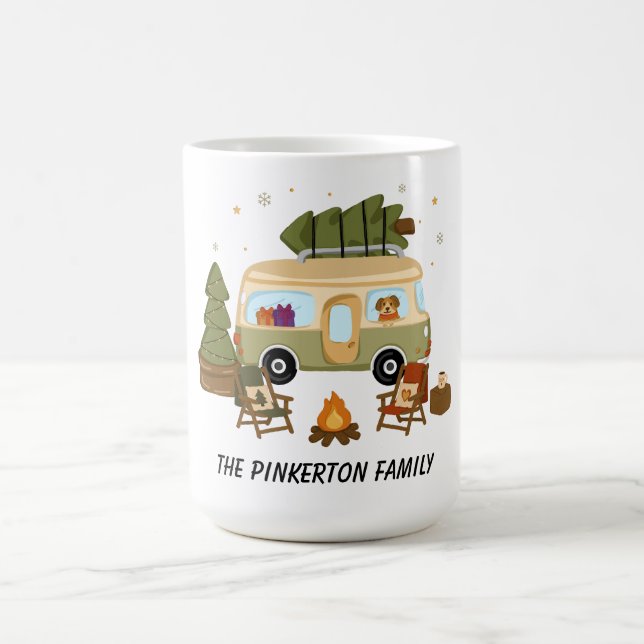 Personalized Cozy Christmas Camper Coffee Mug (Center)