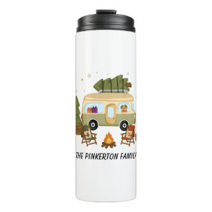Personalized Cozy Christmas Camper Thermal Tumbler