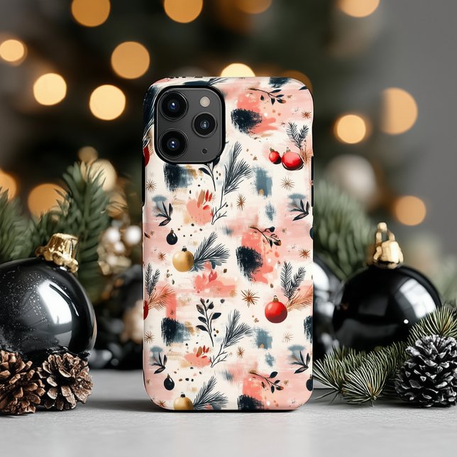 Personalized Cozy Holiday Pine and Ornaments Case-Mate iPhone Case (Creator Uploaded)