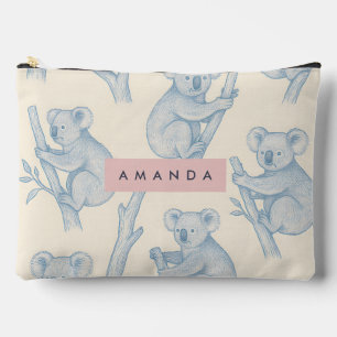 Personalized Cozy Koala Pattern Accessory Pouch