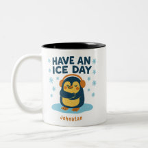  Personalized Cozy Penguin Mug – “Have an Ice Day”