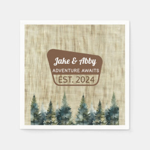 Personalized Cozy Pine Tree Outdoor National Park Napkin