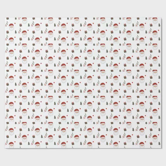 Personalized Cozy Santa Christmas Wrapping Paper (Flat)