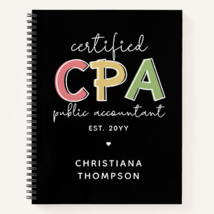 Personalized CPA Certified Public Accountant Gift Notebook