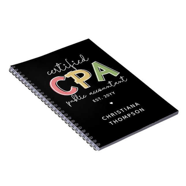 Personalized CPA Certified Public Accountant Gift Notebook (Right Side)