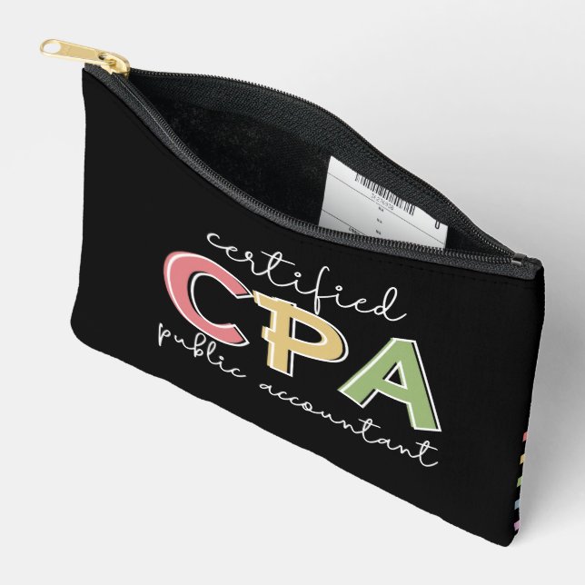 Personalized CPA Certified Public Accountant Gifts Accessory Pouch (Open)
