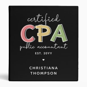 Personalized CPA Certified Public Accountant Gifts Binder