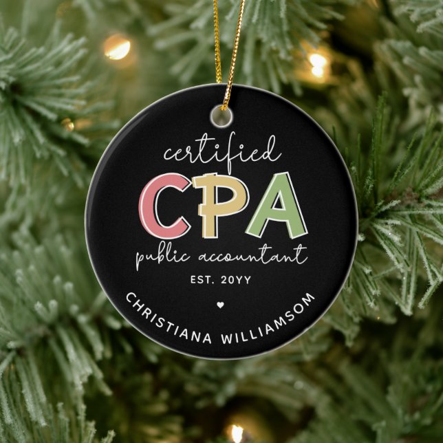 Personalized CPA Certified Public Accountant Gifts Ceramic Ornament (Tree)
