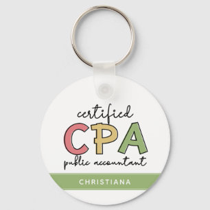 Personalized CPA Certified Public Accountant Gifts Keychain