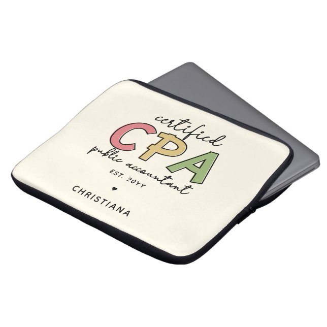 Personalized CPA Certified Public Accountant Gifts Laptop Sleeve (Front Top)