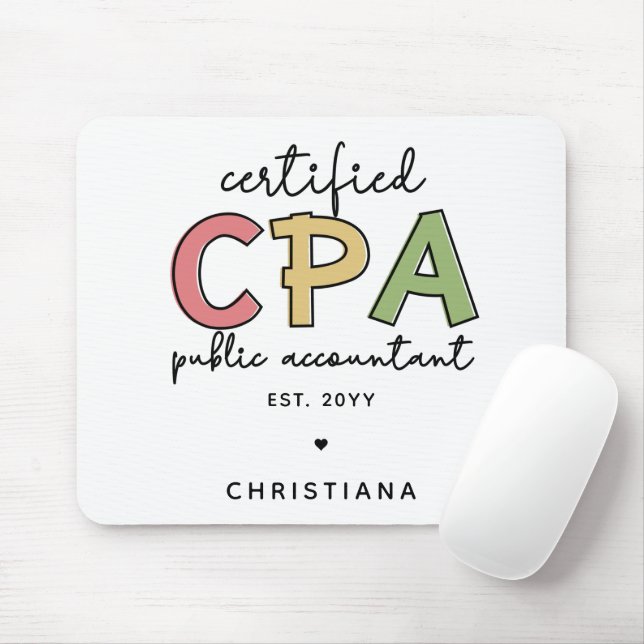 Personalized CPA Certified Public Accountant Gifts Mouse Pad (With Mouse)