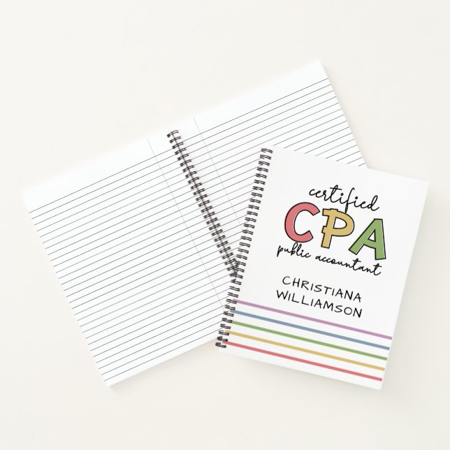 Personalized CPA Certified Public Accountant Gifts Notebook (Inside)