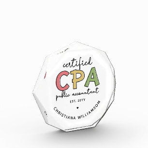 Personalized CPA Certified Public Accountant Gifts Photo Block