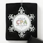 Personalized CPA Certified Public Accountant Gifts Snowflake Pewter Christmas Ornament<br><div class="desc">Personalized CPA Certified Public Accountant Gifts!</div>