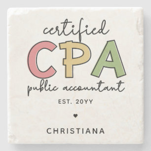 Personalized CPA Certified Public Accountant Gifts Stone Coaster