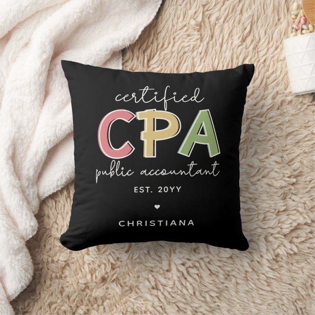 Personalized CPA Certified Public Accountant Gifts Throw Pillow (Blanket)