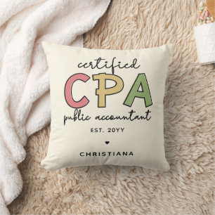 Personalized CPA Certified Public Accountant Gifts Throw Pillow