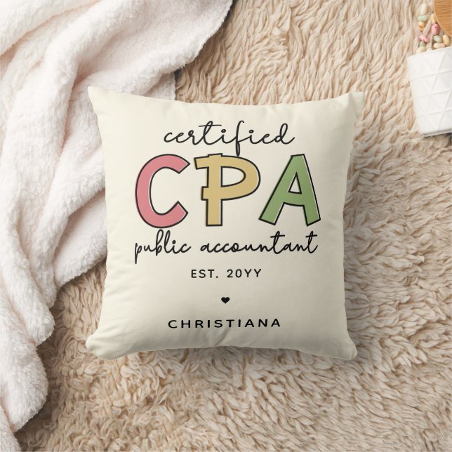 Personalized CPA Certified Public Accountant Gifts Throw Pillow (Blanket)