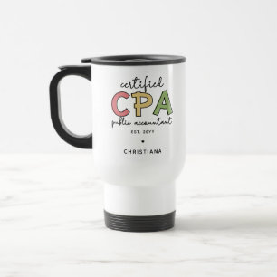 Personalized CPA Certified Public Accountant Gifts Travel Mug