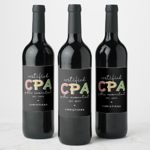 Personalized CPA Certified Public Accountant Gifts Wine Label