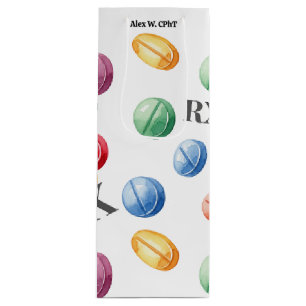 Personalized CPhT Pharmacy Graduation Holiday Wine Gift Bag
