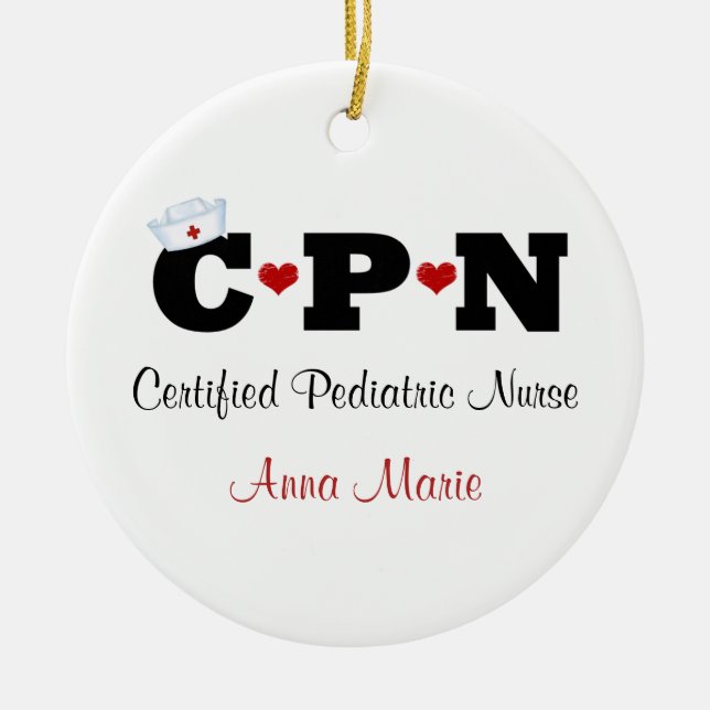 Personalized CPN Nurse Ornament (Front)