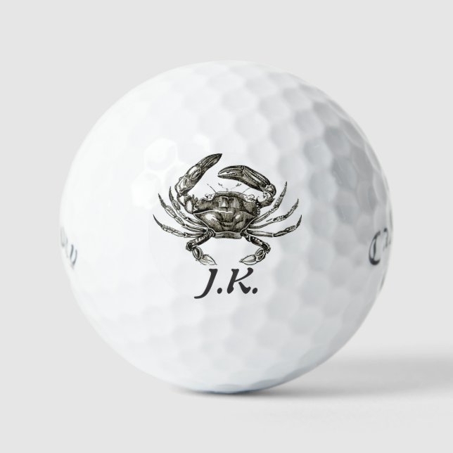 Personalized Crab Design Callaway Golf Balls (Front)