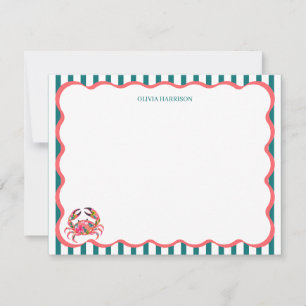 Personalized Crab Notecards Custom Stationery