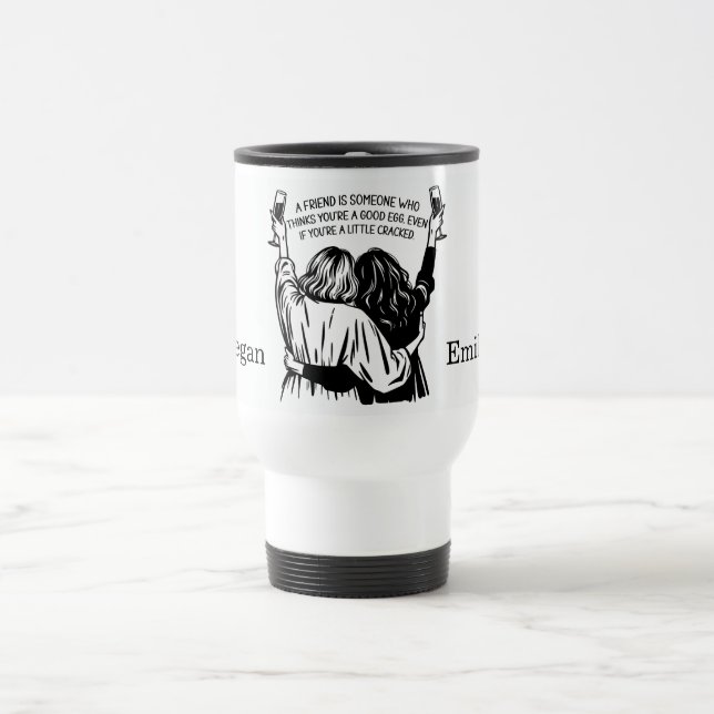 Personalized Cracked Friends Travel Mug (Center)