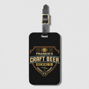 Personalized Craft Beer Label Brewing Company Bar Luggage Tag