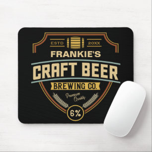 Personalized Craft Beer Label Brewing Company Bar Mouse Pad