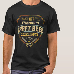 Personalized Craft Beer Label Brewing Company Bar  T-Shirt