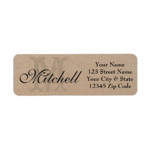 Personalized craft paper return address labels