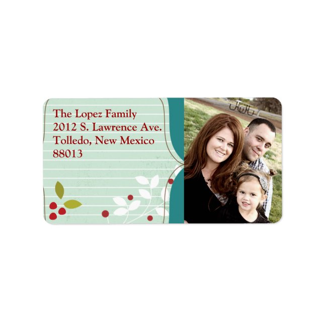 Personalized Cranberry Christmas Mailing Label (Front)